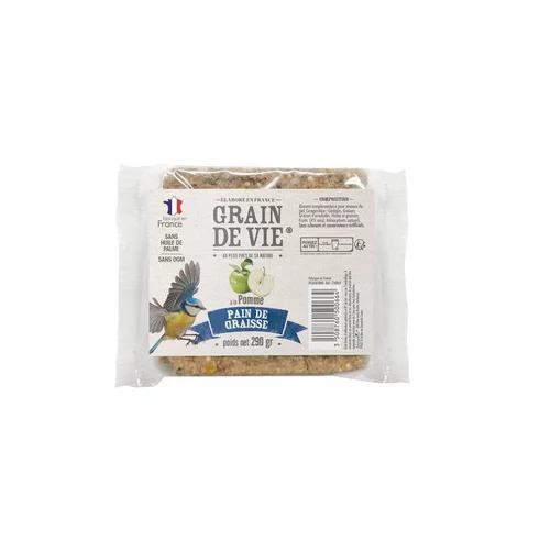 Pain de graisse à la pomme pour oiseaux Grain de vie – 290 g