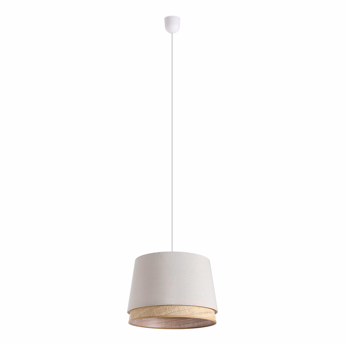 Abat-jour pour suspension cône en tissu et raphia Ø.38cm Eglo – Tabley 2