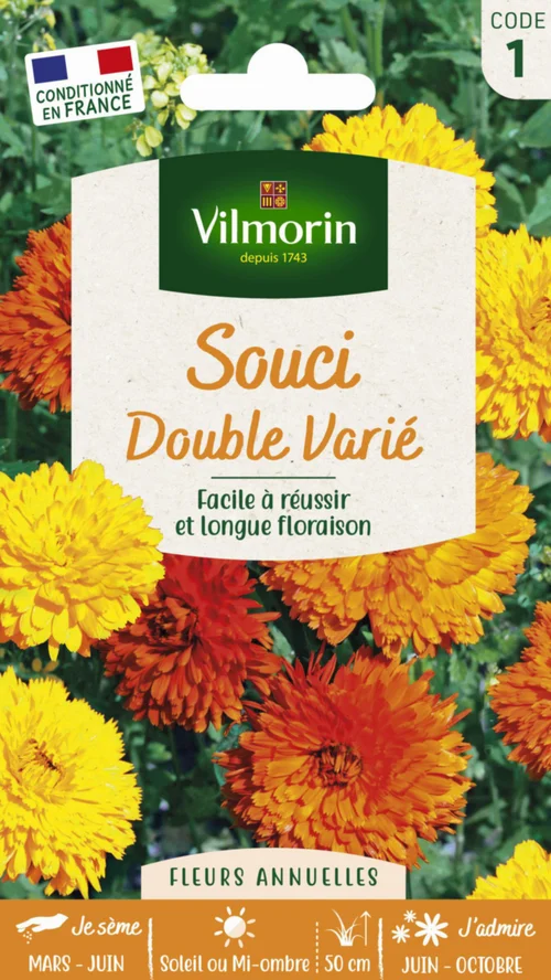 Souci Double varié Vilmorin - graines à semer