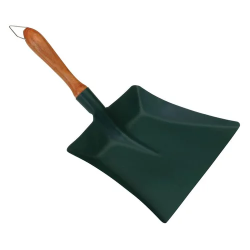 Pelle à poussière noire 42 cm manche en bois percé