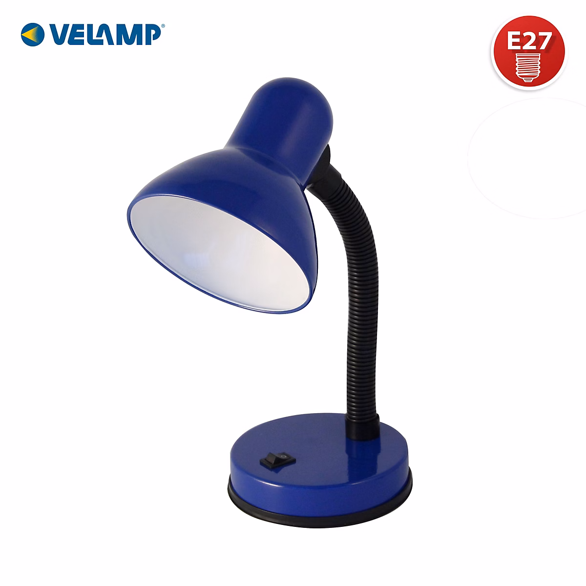 CHARLESTON: Lampe de bureau avec culot E27 – bleu