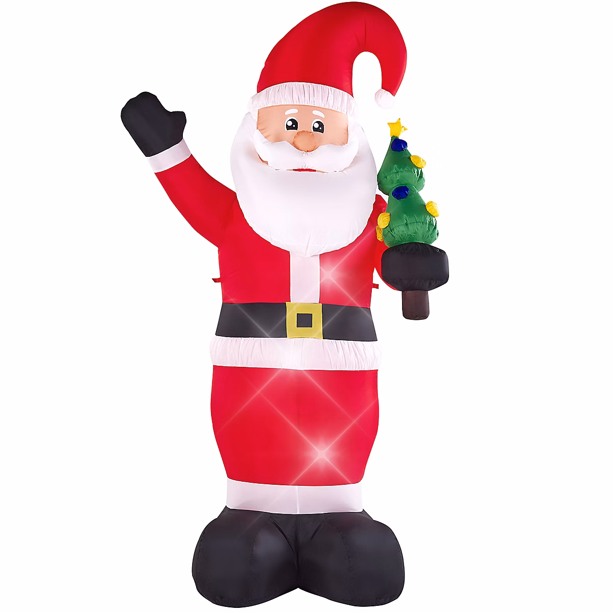 Décoration extérieure de Noël – Décoration gonflable pour l'extérieur LED IVALO 225 cm Père Noël Rouge