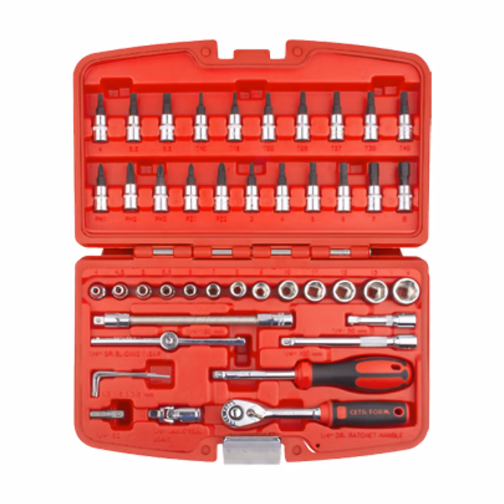 Coffret douilles à 6 pans et accessoires 1/4 46 pièces CETAFORM – Réf. ZKRCQUDIN1458803887