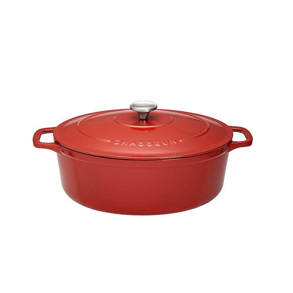 Cocotte ovale 31 cm chasseur rouge uni interieur sable – Réf. EIIHALQYB3099280829