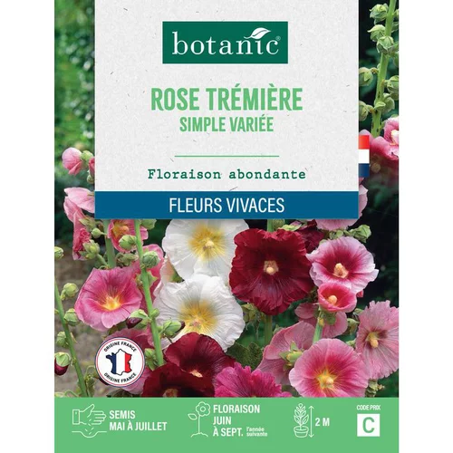 Graines de fleurs de Rose trémière simple variée botanic®