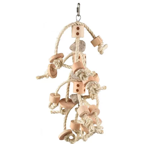 Jouet pour perroquet coloris beige en sisal Flamingo Jo Sully Naturel – 50 cm