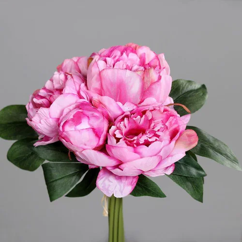 Bouquet de pivoines artificielles coloris lavande - 28 cm