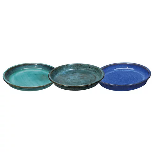 Soucoupe en terre cuite émaillée bleu Deroma Azulejos - Ø 32 cm