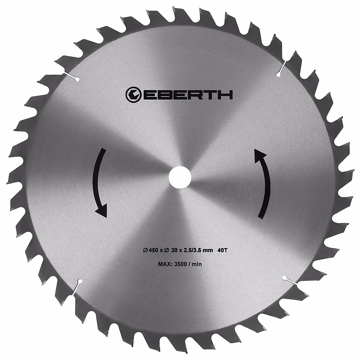 EBERTH Lame de Scie Circulaire en Acier avec Dents en Carbure Diamètre 450mm – Alésage 30mm, Épaisseur de la Lame 2, 5mm