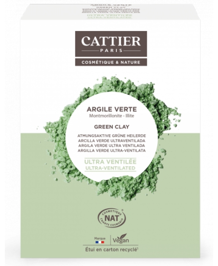 Cattier Argile Verte Ultra Ventilée Montmorillonite Illite 250 gr