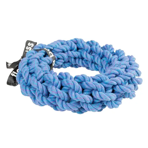 Jouet pour chien coloris bleu anneau tressé EBI Da-Chain - 18 x 18 x 4 cm