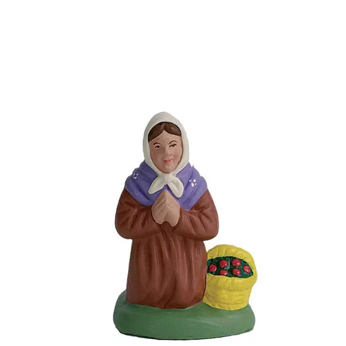 Santon pour crèche prieuse marron - 7 cm