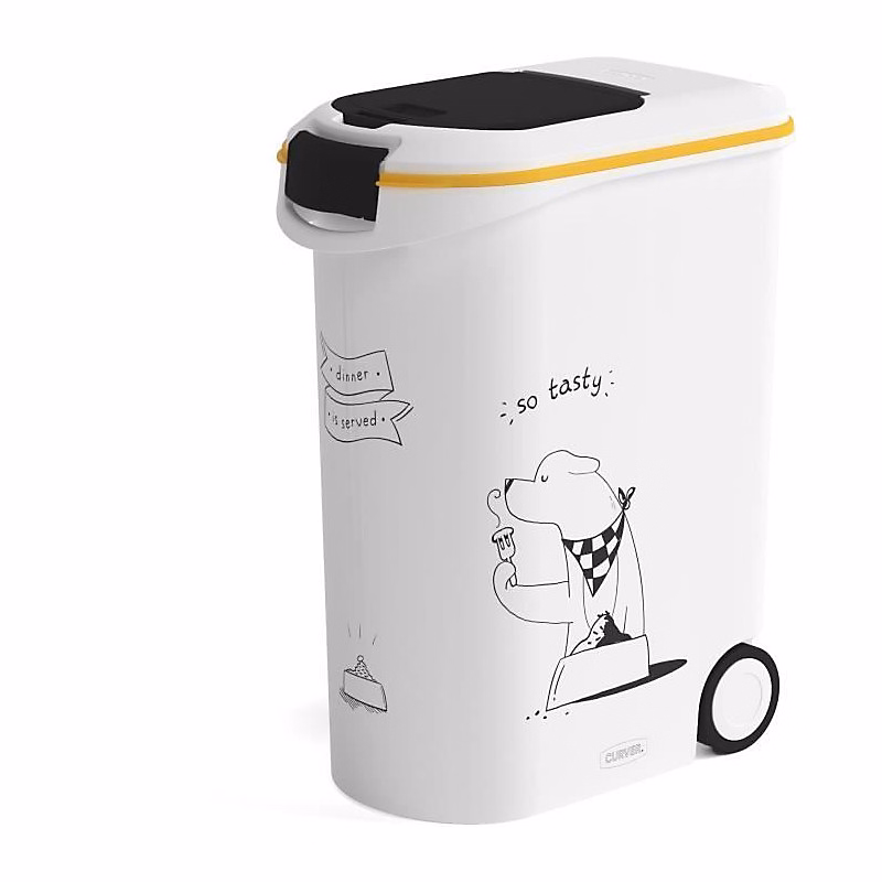 CURVER Conteneur a croquettes 54 L / 20 kg | Dinner pets – Blanc – 49 – 3 x 27 – 8 x 60 – 5 cm – Pour chien