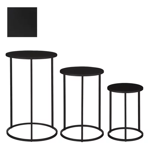 Sellette ronde en métal noir Quinty taille 2 - Ø 40 x H 40 cm