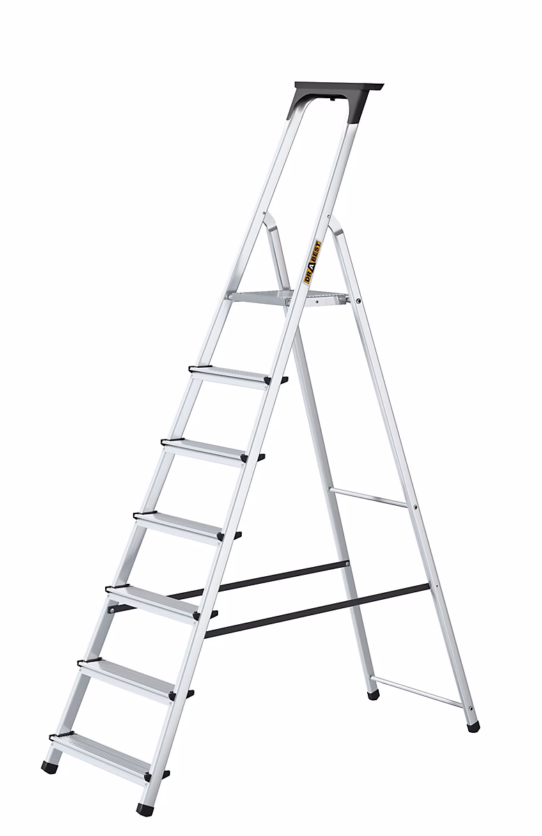 Echelle – Échelle domestique en aluminium DRABEST 7 marches 125 kg + ÉTAGÈRE 1 pc.