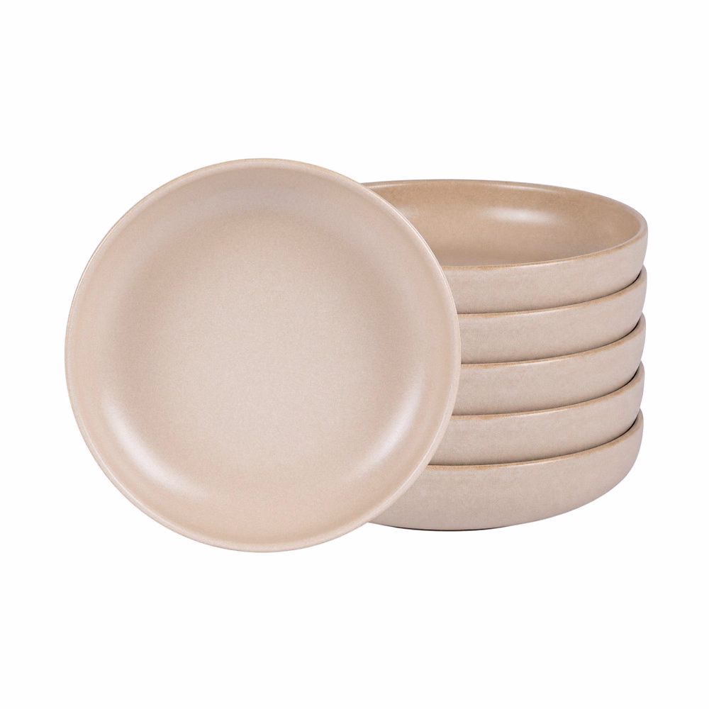 Vaisselle – Assiette creuse Uno sable 22 cm (lot de 6)