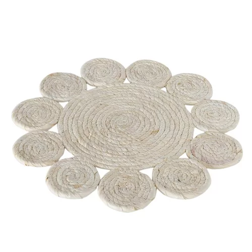 Set de table rond coloris beige en fibre naturelle - Ø 37 cm