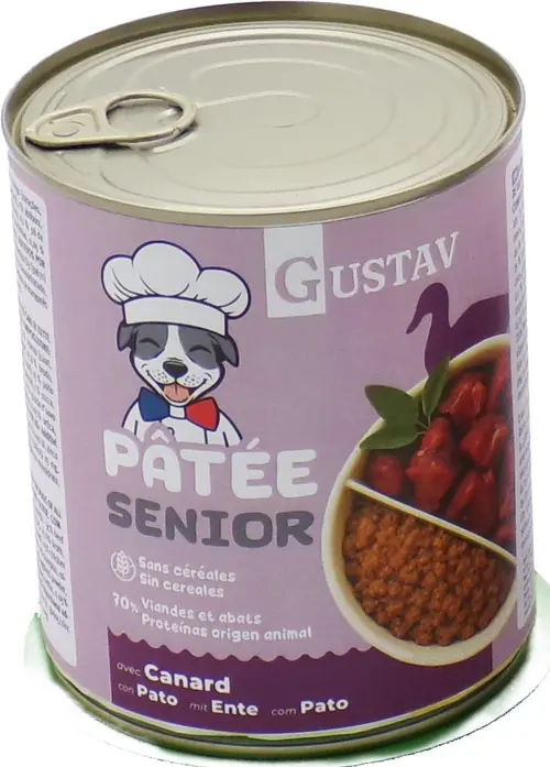 Pâtée pour chien senior au canard sans céréales complète Bubimex Gustav - 800 g
