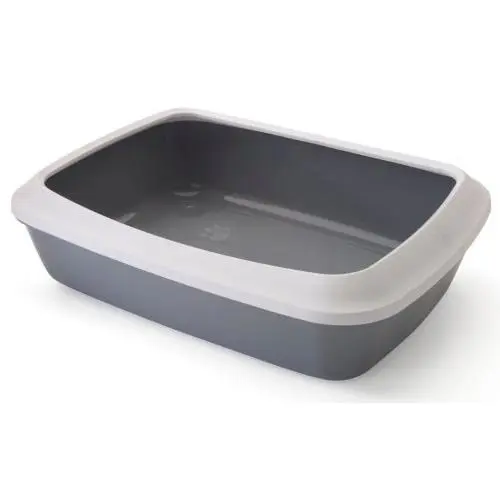 Bac à litière Iriz avec rebords coloris gris - 42x31x12,5 cm