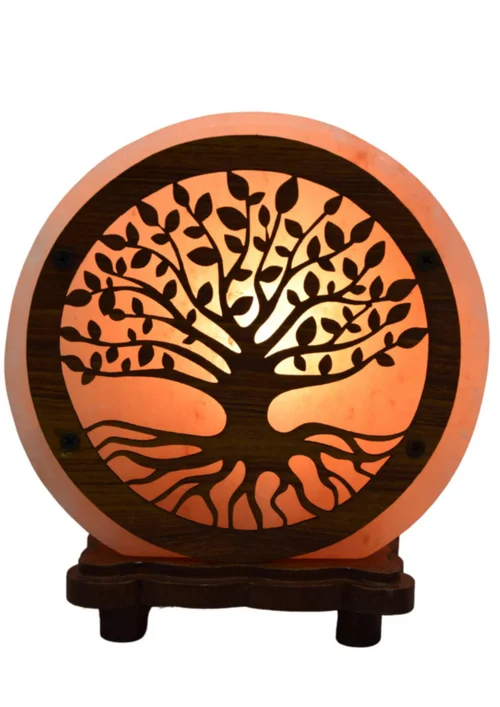 Lampe ronde orange au sel de l’Himalaya Idea for Project Arbre de la Vie