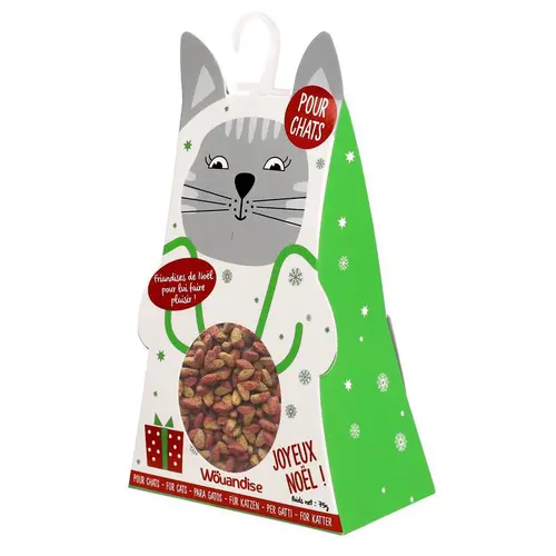 Boîte de friandises de Noël pour chat poulet Wouapy – 75 g