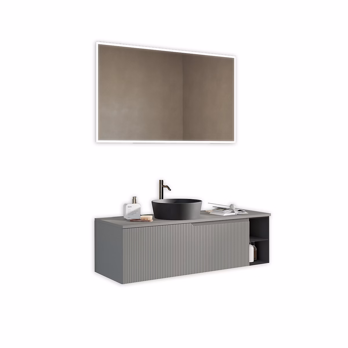 Ensemble meuble de salle de bains – Ensemble salle de bain 5 pieces VENERE gris