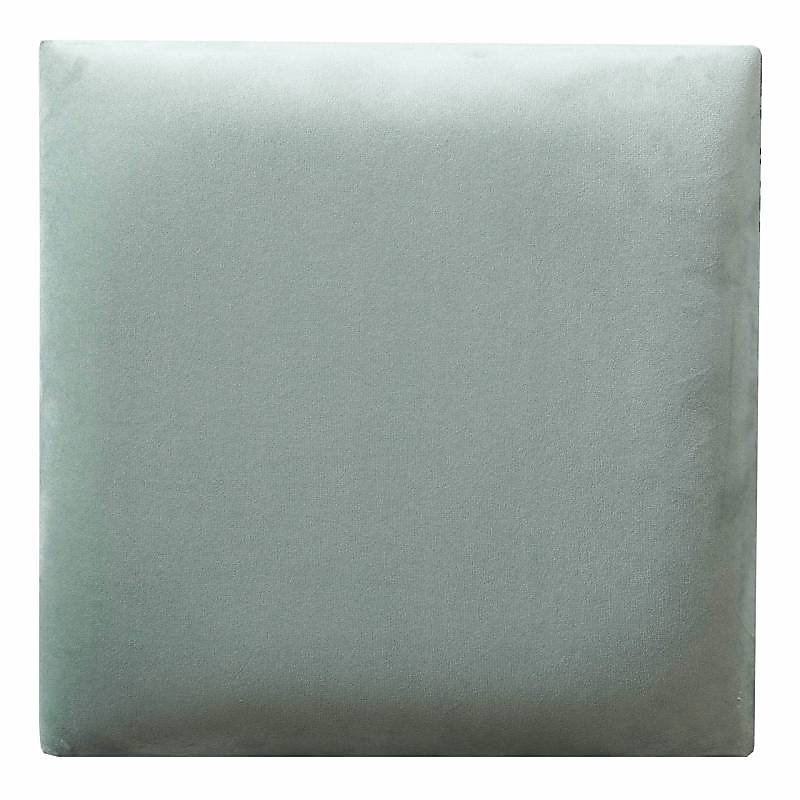 Coussin mural velours vert pastel – 30 × 30