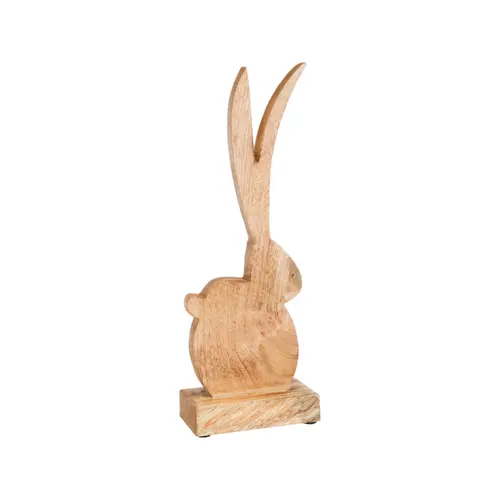 Lapin en bois naturel à poser - 32 x 12 x 6 cm