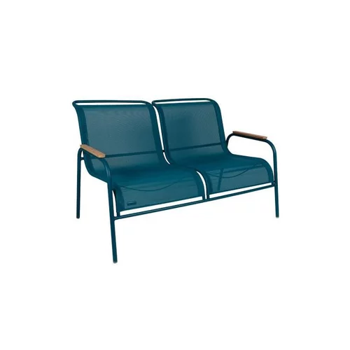 Banquette coloris bleu en acier Coolside Fermob - 134 x 77 x 86 cm