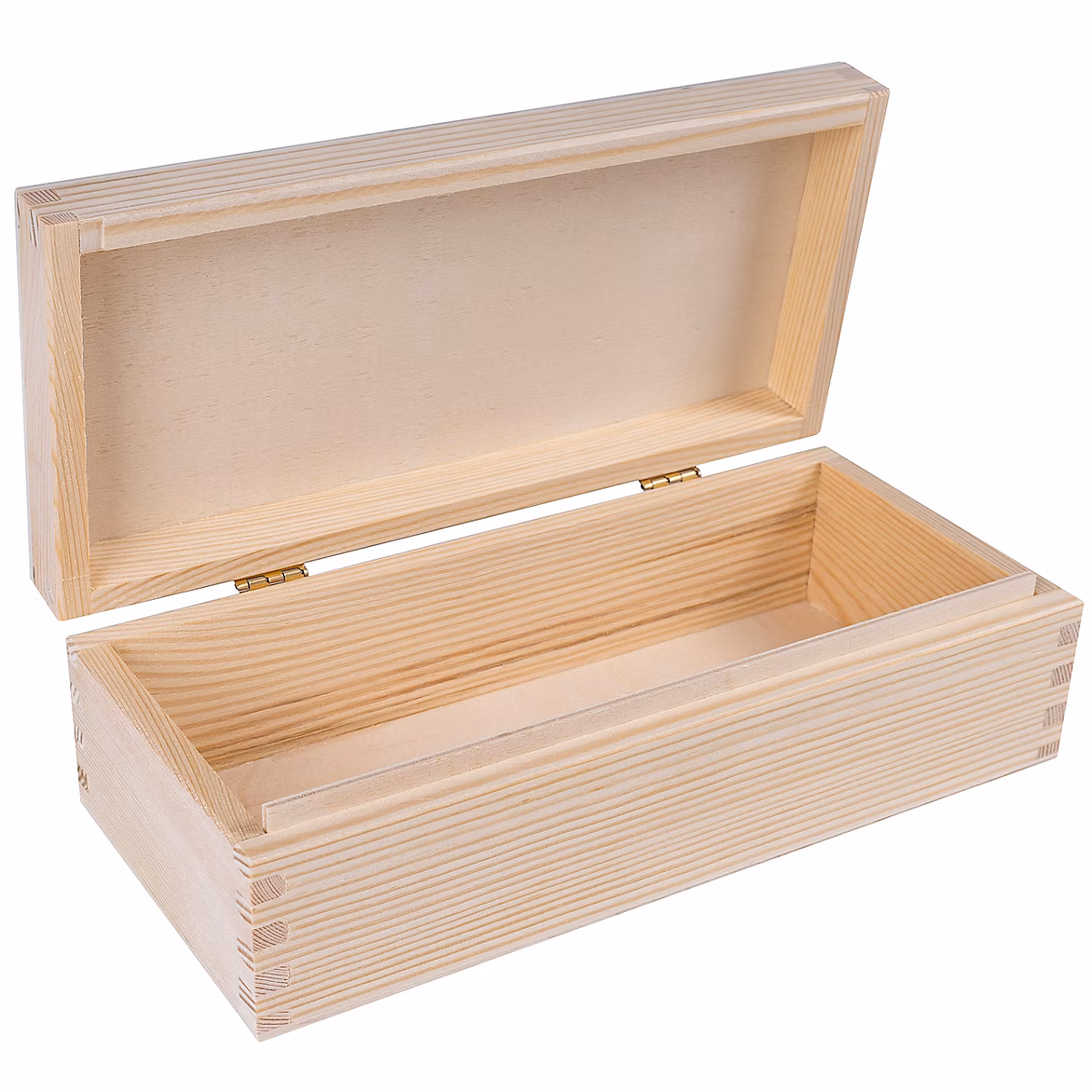 Creative Deco Petite Boîte de Rangement Noël en Bois Non Peint – 24 × 11, 3 × 7,2 cm, Coffret à Bijoux, Souvenirs et Photos