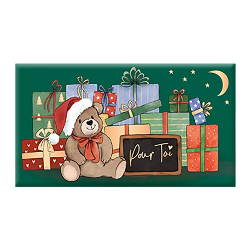 Chocolat au lait bio fin d'année « Ourson et cadeaux » Art Grafik - 40 g