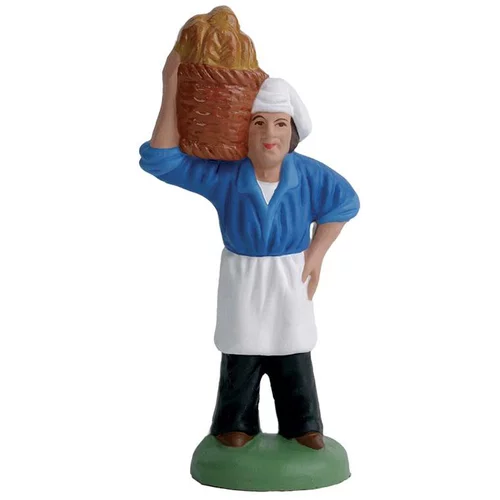 Santon pour crèche boulanger bleu - 7 cm