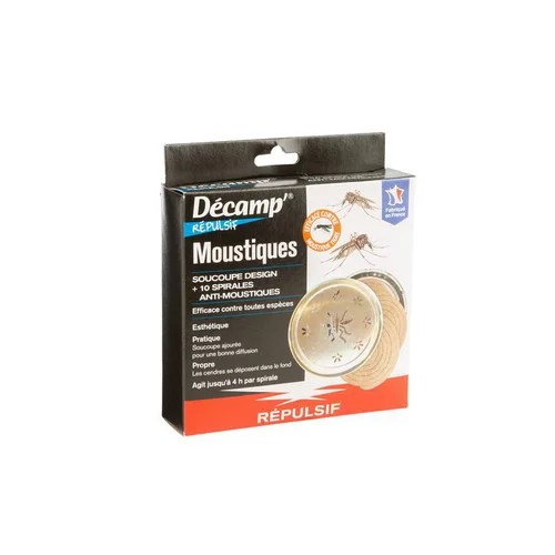 Spirales anti-moustiques avec soucoupe à cendres x 10