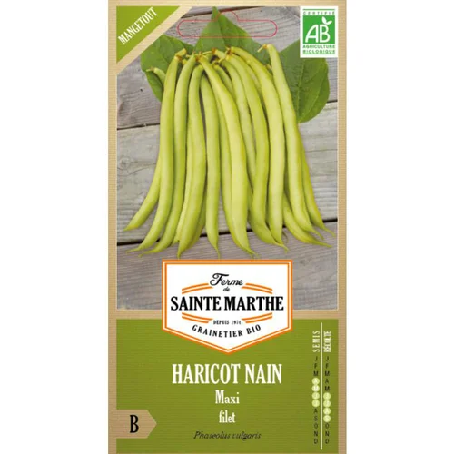 Graines de Haricot nain maxi filet bio Ferme de Sainte Marthe - graines à semer