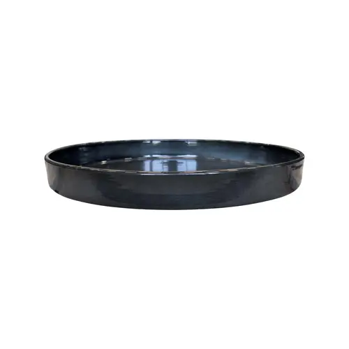 Soucoupe ronde en métal recyclé coloris gris océan vif Upcycle Cylindre XXL - Ø 47 x H 5,5 cm