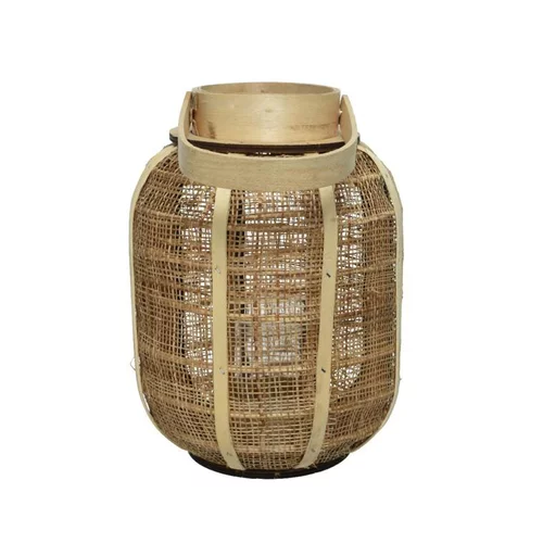 Lanterne coloris beige en toile de jute fait à la main - Ø 19 cm