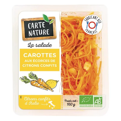 Salade de carottes aux écorces de citron confites bio Carte Nature - 160 g