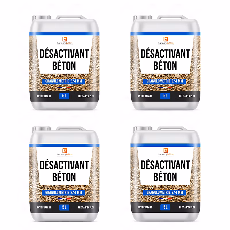 Désactivant de surface – Béton désactivé, 4 × 5L 2/4 m, Harmony Béton