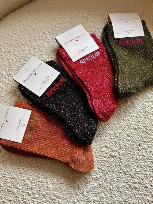 Chaussettes colorées avec message Mila - 36/40