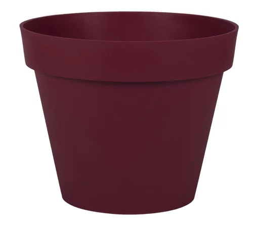 Pot rond en polypropylène rouge Bourgogne Eda Toscane 10 L - Ø 30 x H 26 cm