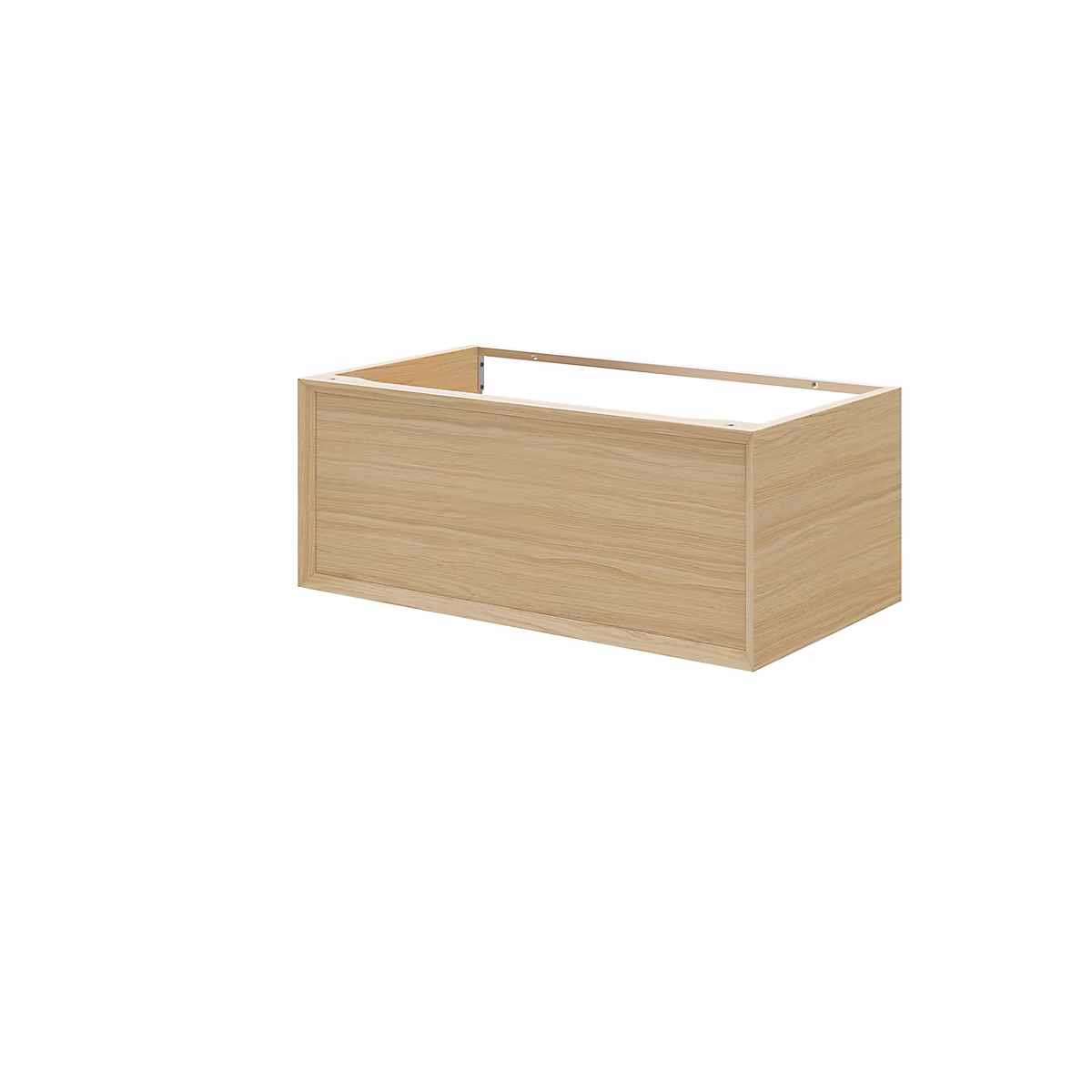Meuble sous vasque suspendu l.80 cm placage chêne – 1 tiroir, GoodHome Avela