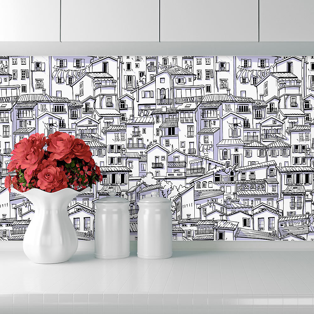 Crédence Adhésive Maisons Provençales 300 × 60 cm