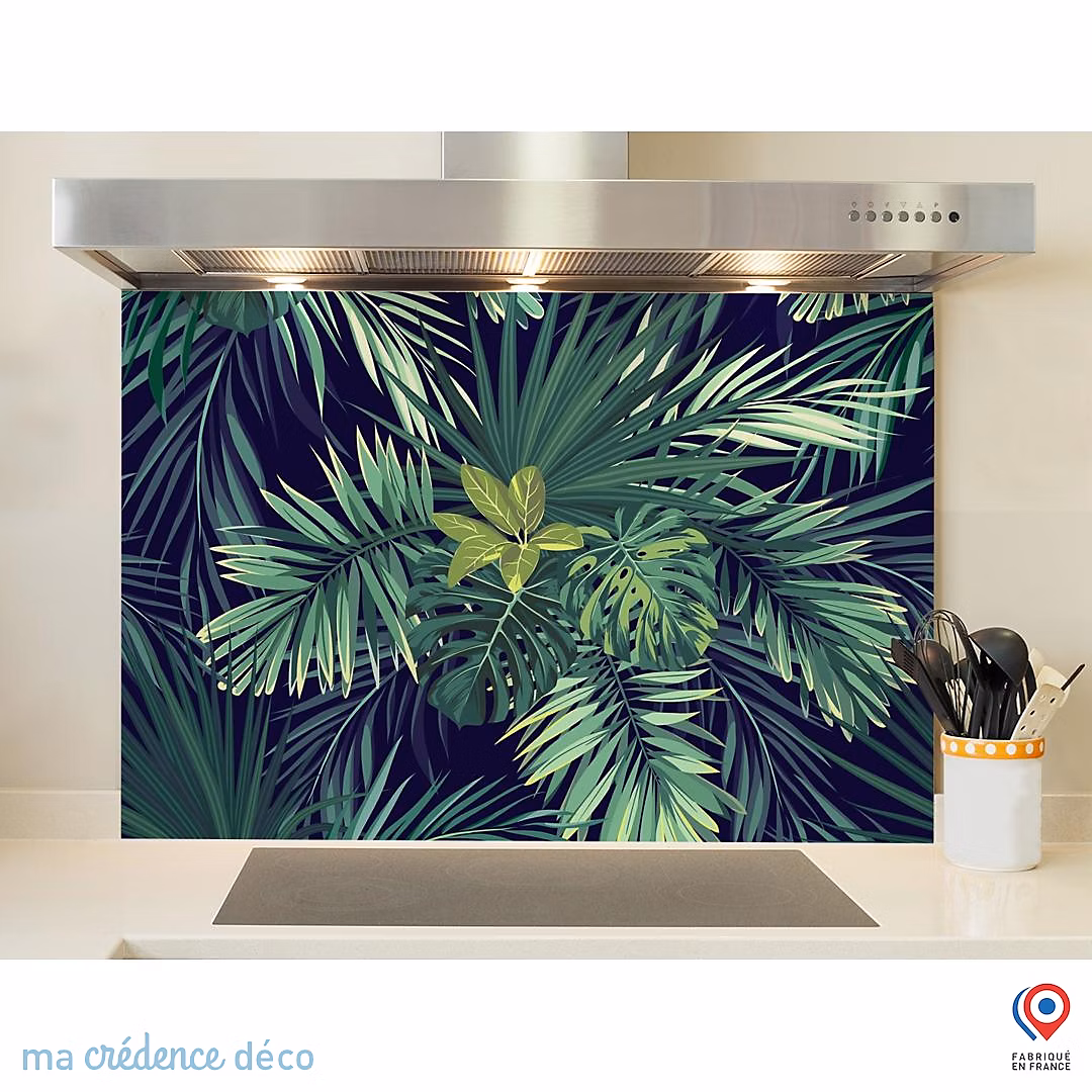 Crédence cuisine fond de hotte Végétation – Alu composite, L 90 cm x H 50 cm, MaCrédenceDéco