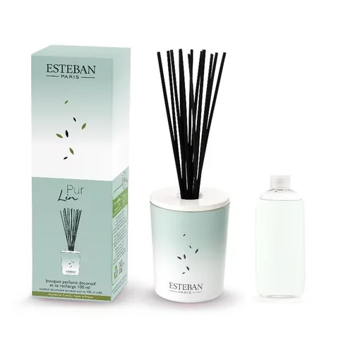 Bouquet parfumé déco et sa recharge Pur Lin - 100 ml Esteban - 100 ml