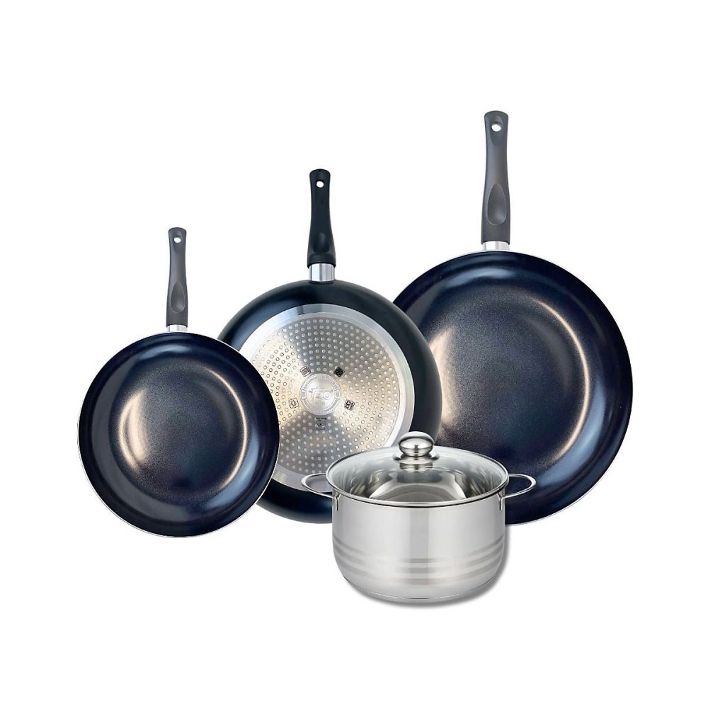 Ensemble de 3 Poêles de cuisson 24 – 28 et 32 cm et 1 faitout 20 cm Elo Prima Brillant