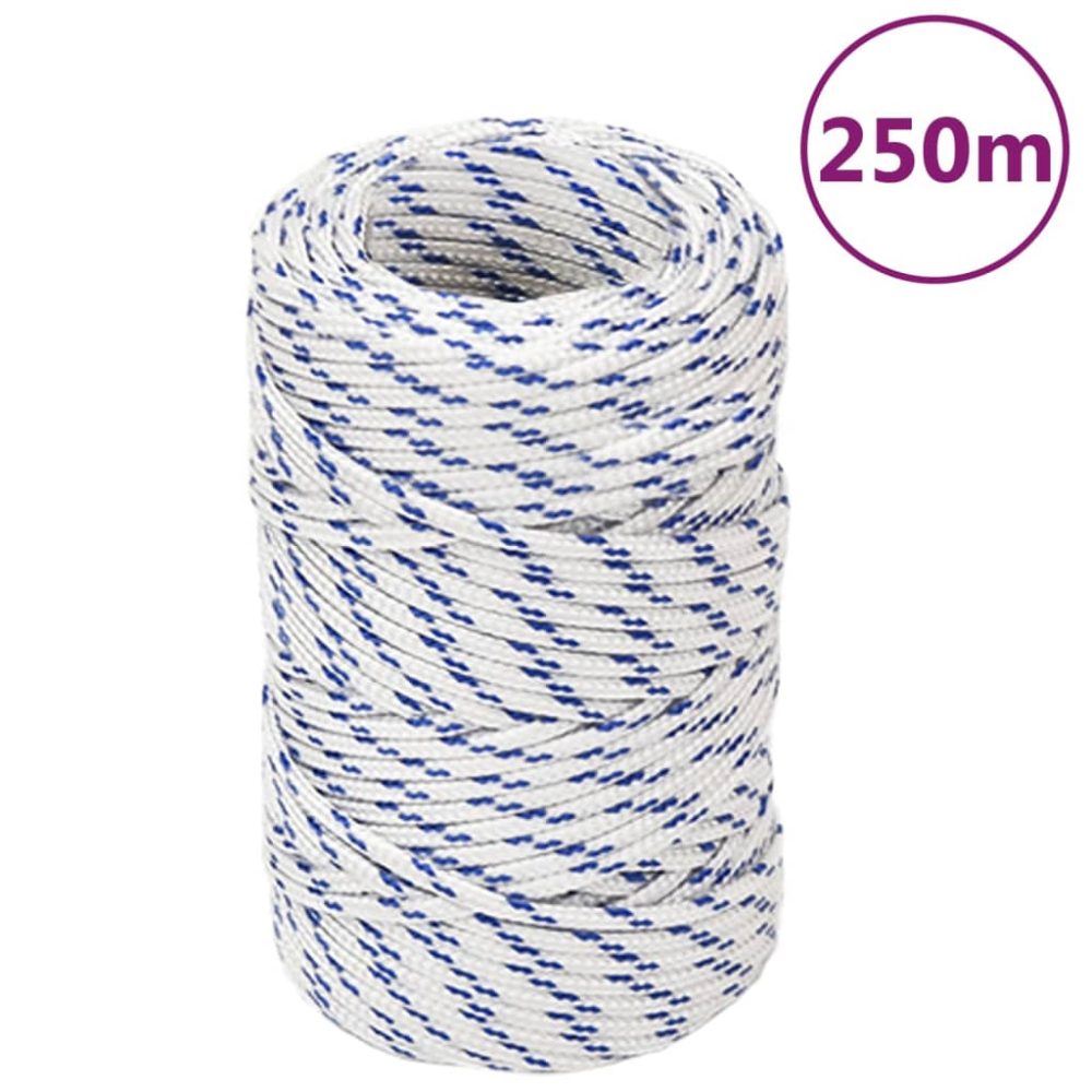 vidaXL Corde de bateau Blanc 2 mm 250 m Polypropylène | 2 mm 250 m