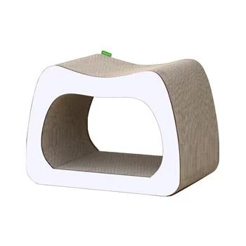 Griffoir pour chat coloris blanc Wouapy Kaverno - 38 x 28 x 25 cm