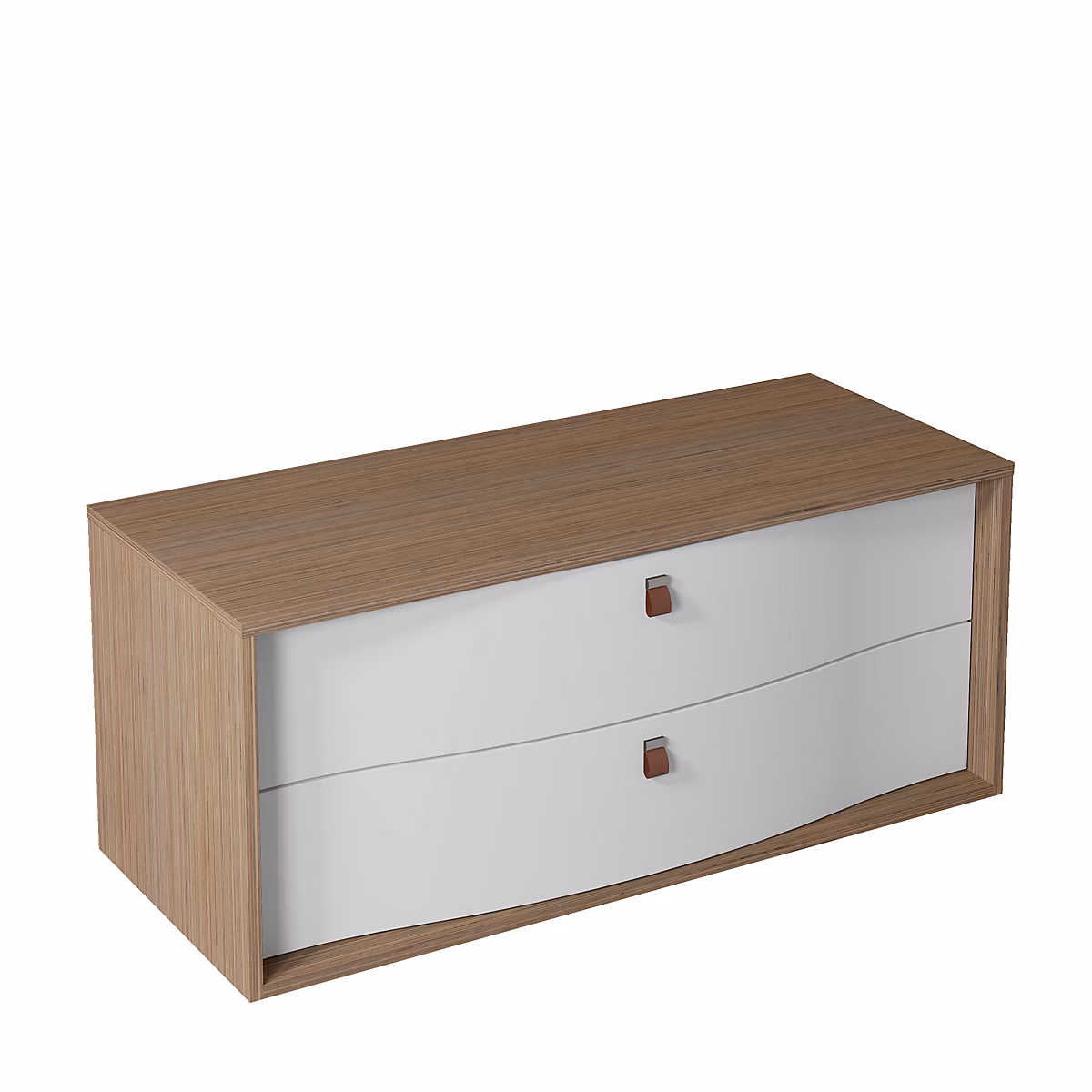 Meuble sous vasque suspendu l.120 x H.50 x P.50 cm – blanc mat | 2 tiroirs | Decotec Havana