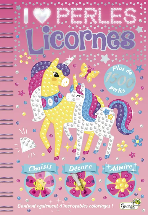 Livre activité "J’aime les perles - Licornes" aux Éditions Grenouille