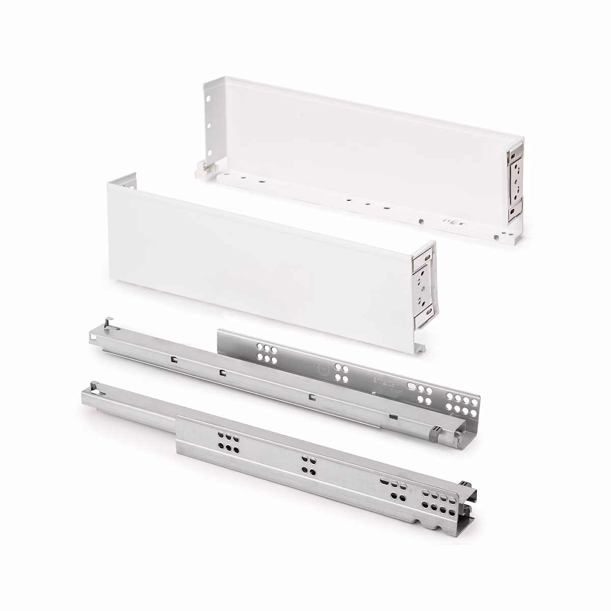Emuca Tiroir extérieur Simplex 25kg hauteur 122mm – profondeur 440mm | acier | peint en blanc